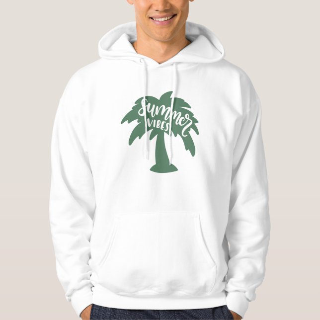 Veste À Capuche Vibes d'été Palm Tree Sun Beach été (Devant)
