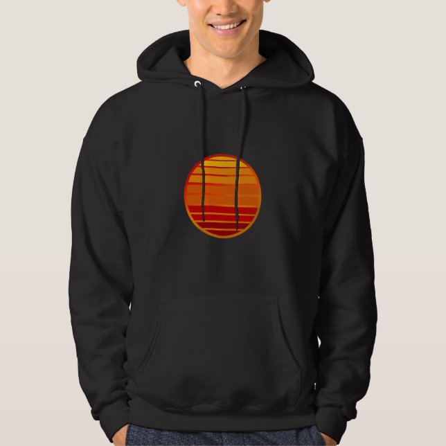 Veste À Capuche Vibes Rétro de Coucher de Soleil Esthétique (Devant)