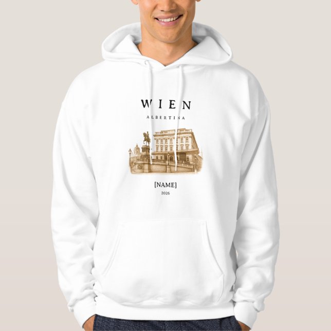 Veste À Capuche Vienne personnalisée Albertina | Nom & Année (Devant)