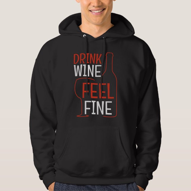 Veste À Capuche Vin cool À Boire À Faire Sentir Vin Fin (Devant)