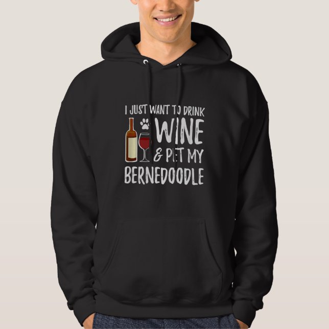 Veste À Capuche Vin Et Bernedoodle Pour Bernedoodle Chien Maman (Devant)