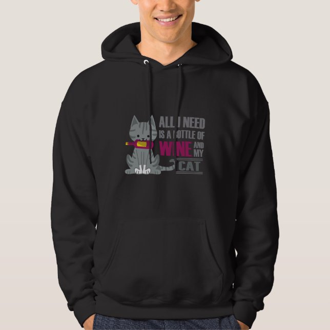 Veste À Capuche Vin Et Chats (Devant)