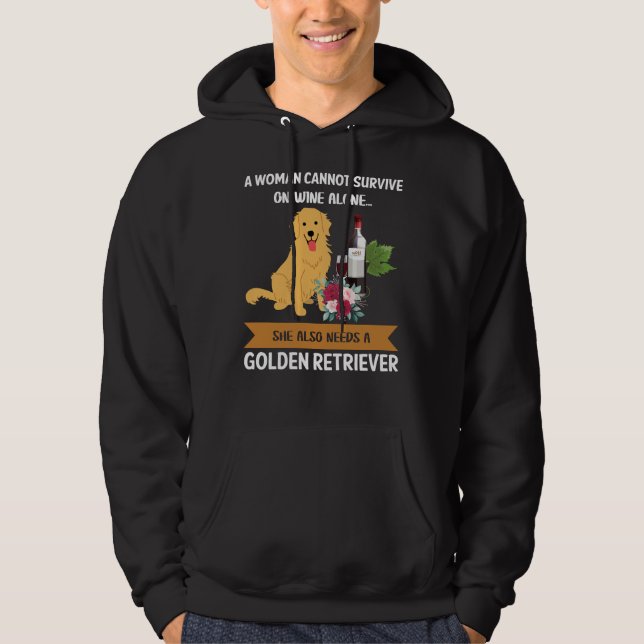 Veste À Capuche Vin Et Golden Retriever (Devant)