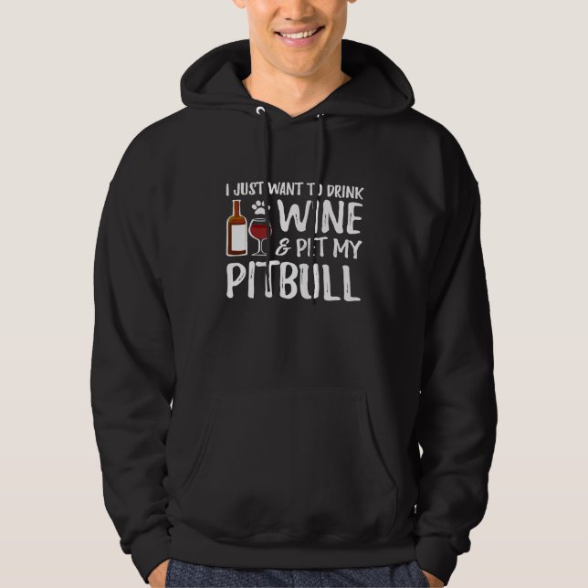 Veste À Capuche Vin et Pitbull pour maman de chien Pitbull (Devant)