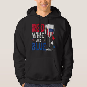 Veste À Capuche Vin Rouge Et Bleu Drôle 4 juillet Vin Lover Dri