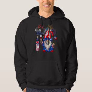 Veste À Capuche Vin rouge mignon bleu 4 juillet Feu de drapeau