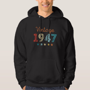 Veste À Capuche Vintage 1947 80e anniversaire Retro Cadeau 80 ans
