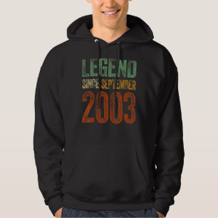 Veste À Capuche Vintage 2003 Anniversaire Septembre Né Légende dep