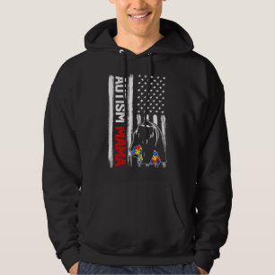 Veste À Capuche Vintage Autisme Mama Porter American Drapeau Sensi