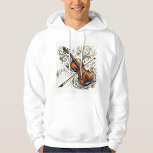 Veste à capuche vintage avec violon artistique et
