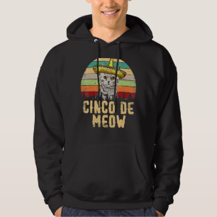 Veste À Capuche Vintage Cinco De Meow Mexique Mayo Cats Cinco De M