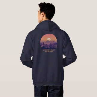 Veste À Capuche Vintage Mountain Forest Hiker's Sunset violet oran