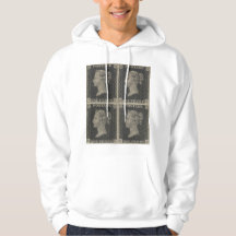 Vintage Penny Black Postage Timbres Sweatshirt