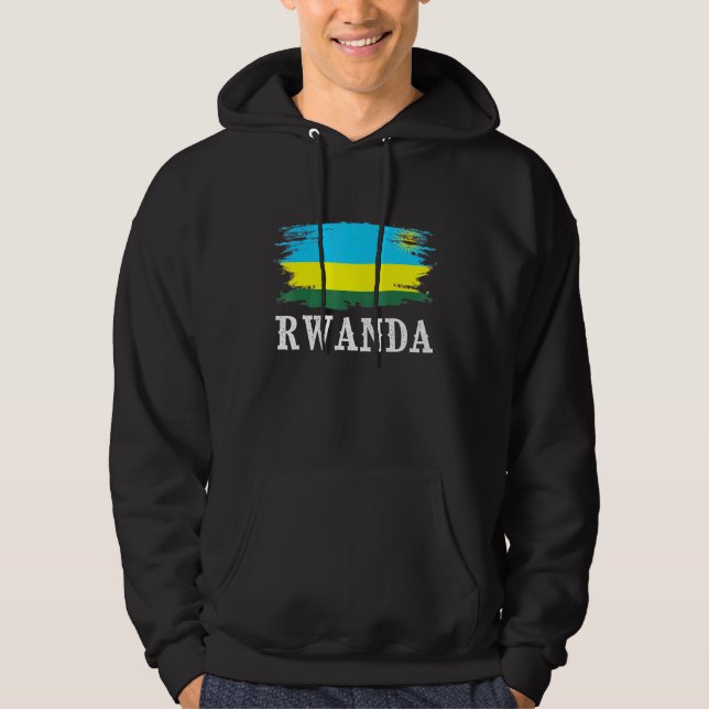 Veste À Capuche Vintage Rwanda Drapeau J'aime Rwanda (Devant)