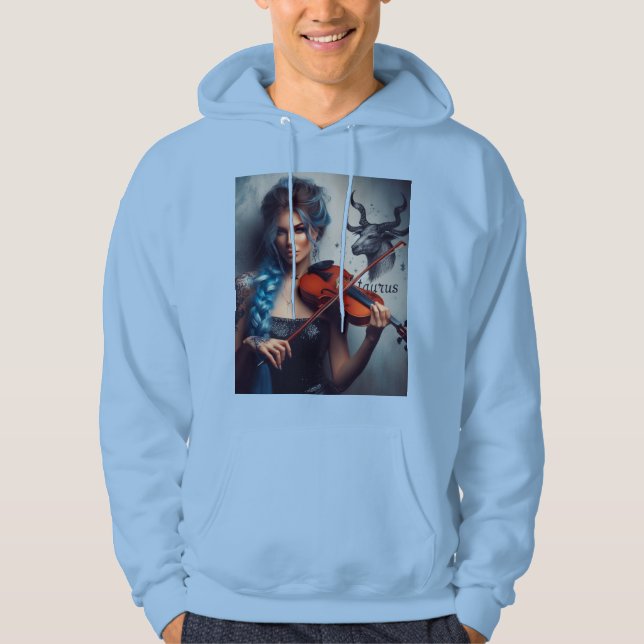Veste À Capuche Violon musicien Taurus Zodiac (Devant)