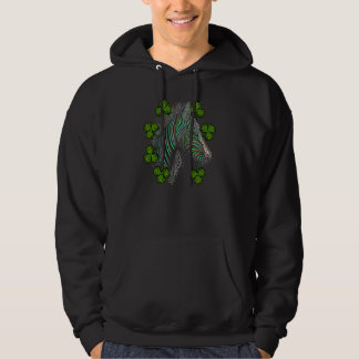 Veste À Capuche Visage de zèbre Mandala Trèfle irlandais C St Patr
