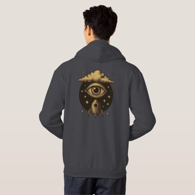 Veste À Capuche VISION CÉLESTE – L'Œil qui lance les rêves (Dos entier)