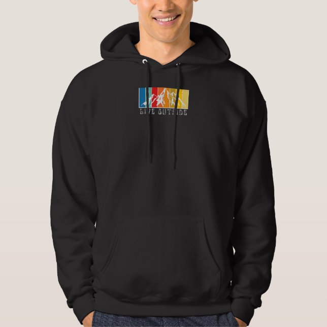 Veste À Capuche Vivez à l'extérieur de Retro Mountain Front et Bac (Devant)