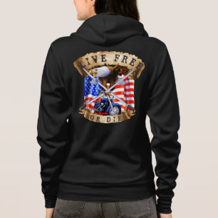 Veste À Capuche Vivre libre ou mourir, patriote de moto, aigle,