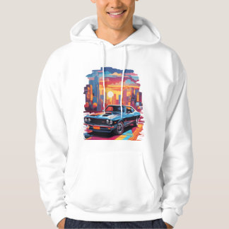 Veste À Capuche Voiture et soleil se réveillent en ville 