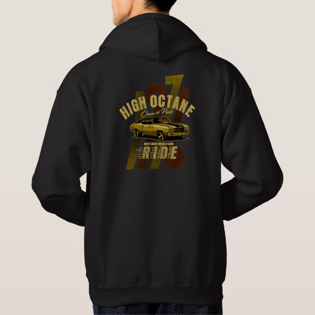 Veste À Capuche Voiture Musclée Classique 1971 à Haute Octane  (Dos)