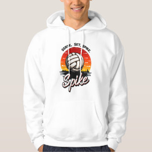 Veste À Capuche volleyball coucher de soleil design graphique tee 