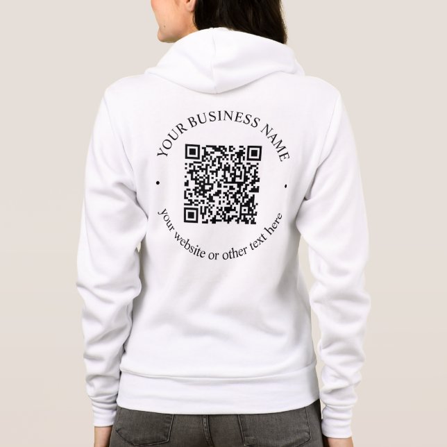 Veste À Capuche Votre code QR téléchargé plus texte circulaire mod (Dos)