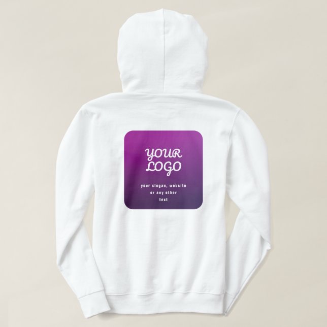 Veste À Capuche Votre logo et lumière élégante à Ombre violet fonc (Design dos)