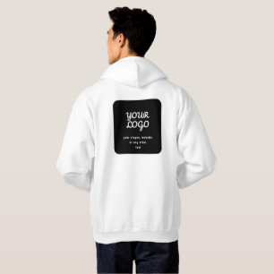 Veste À Capuche Votre Logo & Slogan ou autre texte Noir et blanc