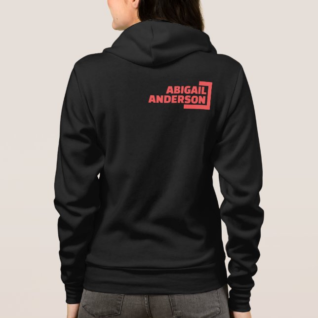 Veste À Capuche Votre nom entre crochets rouges, logo recto et ver (Dos)