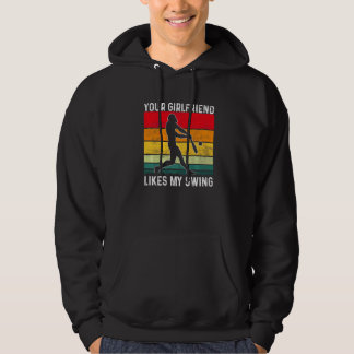 Veste À Capuche Votre petite amie aime mon swing softball pour hom