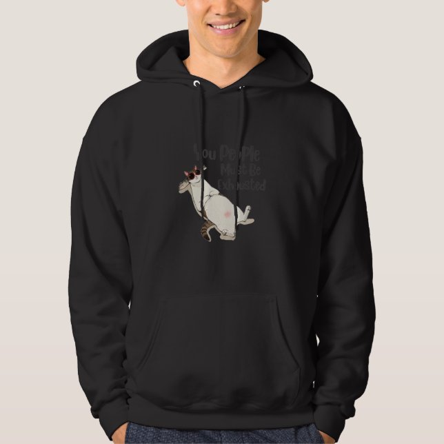 Veste À Capuche Vous devez être épuisés chat avec des lunettes de  (Devant)