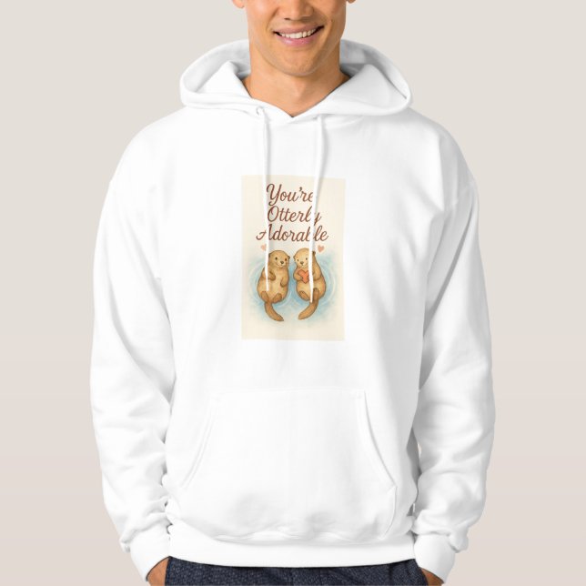 Veste À Capuche Vous êtes Otterly Adorable - Boutons d'aquarelle m (Devant)