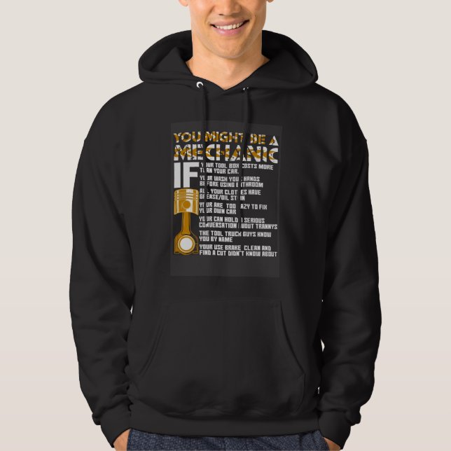 Veste À Capuche Vous êtes peut-être un mécanicien si (Devant)