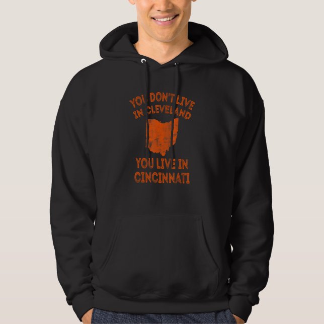 Veste À Capuche Vous ne vivez pas à Cleveland (Devant)