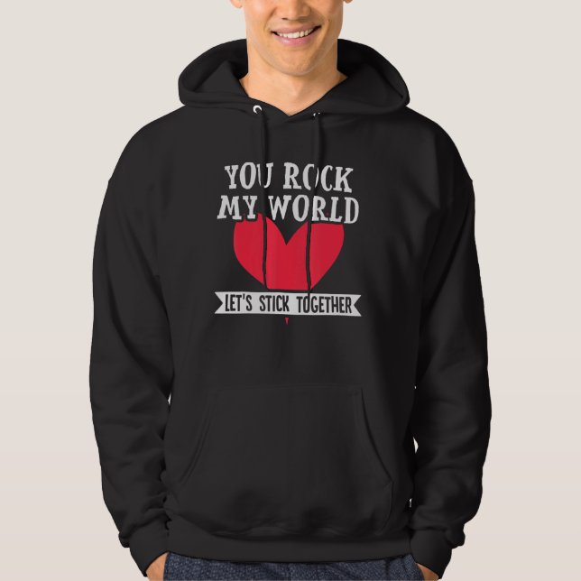 Veste À Capuche Vous Rock Mon Monde, Restons Ensemble Valentines (Devant)