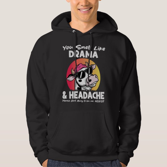 Veste À Capuche Vous Sentez Comme Drama Casque Cadeaux De Vache Sa (Devant)
