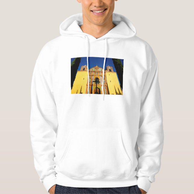 Veste À Capuche Vue d'angle faible d'église fleurie jaune (Devant)