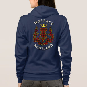 Veste À Capuche Wallace Clan Badge & Tartan avec devise