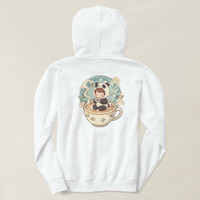 Veste À Capuche Warm Panda Coffee Cup Graphic Hoodie (Design dos)