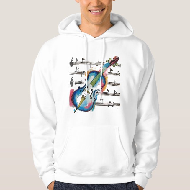 Veste À Capuche Watercolor Violin Men's Basic Hoodie (Devant)