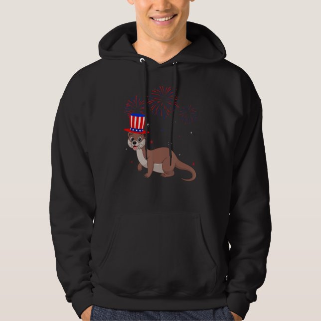 Veste À Capuche Weasel Graphic Rouge Blanc Bleu Feu d'artifice 4e (Devant)