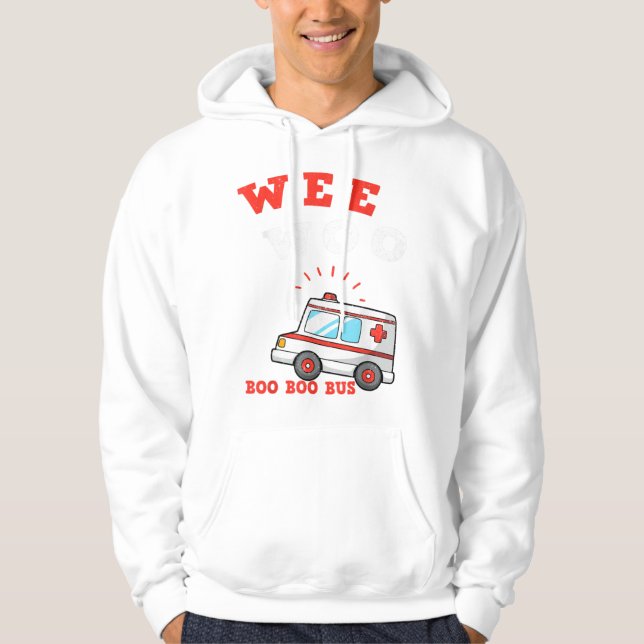 Veste À Capuche Wee Woo Boo Bus Ambulance Funny EMS EMT (Devant)