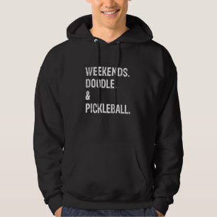 Veste À Capuche Week-ends Doodle et Pickleball Cute Goldendoodle L
