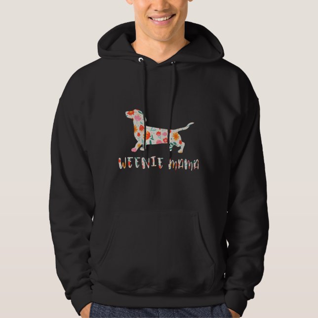 Veste À Capuche Weenie Mama Dachshund floral (Devant)