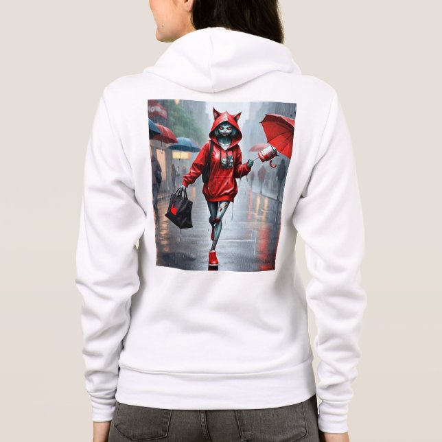 Veste À Capuche Whimsical Kitten Pluie Run Femmes Bella+Canvas Ful (Dos)