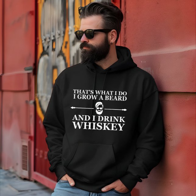 Veste À Capuche Whiskey cite avec de drôles de mots barbus (Créateur téléchargé)