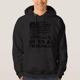 Veste À Capuche Whiskey Guns & Freedom - USA Drapeau Boire Funny M