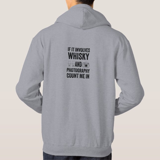 Veste À Capuche Whisky & Photographie - Conception de loisirs amus (Dos)