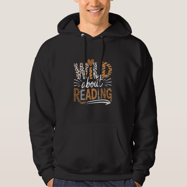 Veste À Capuche Wild About Reading Books Reader Lover Bookworm Lib (Devant)